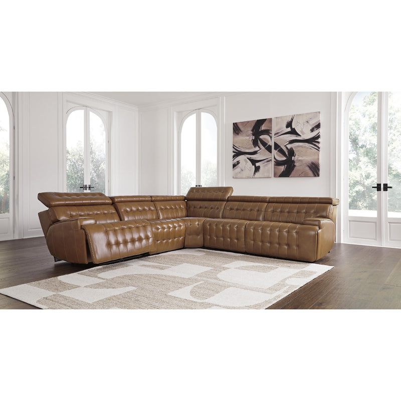 Signature Design by Ashley Temmpton Power Reclining Leather Match 5 pc Sectional U9270858/U9270831/U9270877/U9270846/U9270862 IMAGE 3