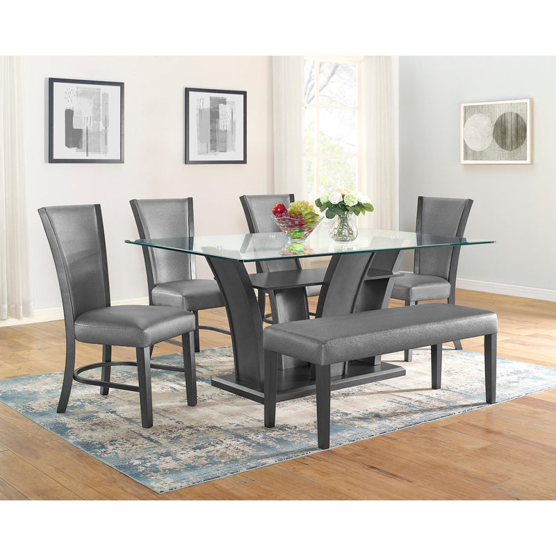 Crown Mark Camelia Dining Table with a Glass Top and Pedestal Base 1216T-4272-BSL/1216T-4272-GL IMAGE 5