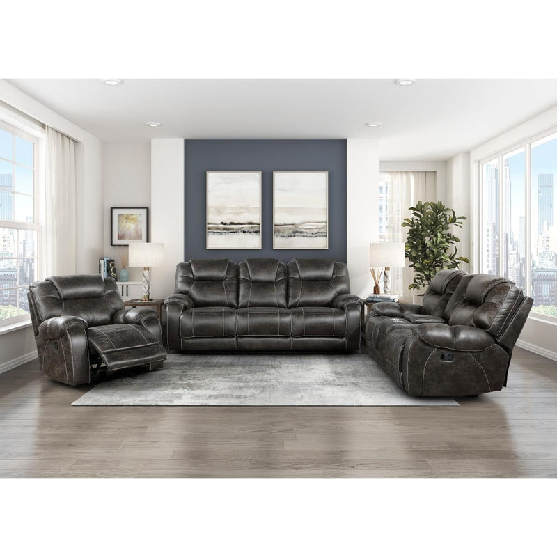 Homelegance Gainesville Reclining Leather Look Loveseat with Console 8560PM-2 IMAGE 7