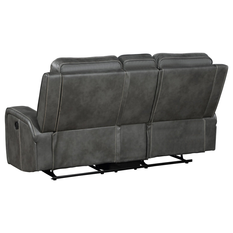 Coaster Furniture Raelynn Reclining Leatherette Loveseat with Console 603192 IMAGE 5