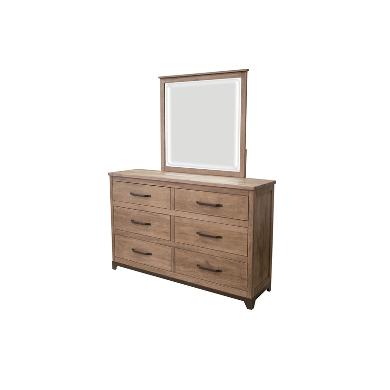 International Furniture Direct Natural Parota Dresser Mirror IFD8681MIR IMAGE 1