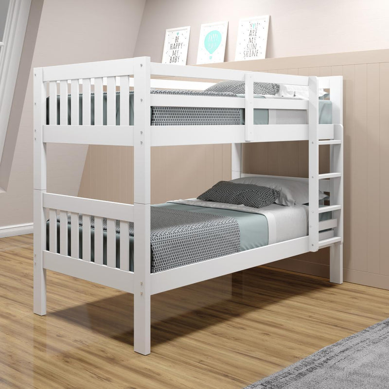 Donco Trading Company 1010-3TTW Twin over Twin Mission Bunk Bed - White IMAGE 2