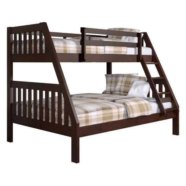 Donco Trading Company Mission 1018-3TFCP Twin over Full Bunk Bed - Cappuccino IMAGE 1