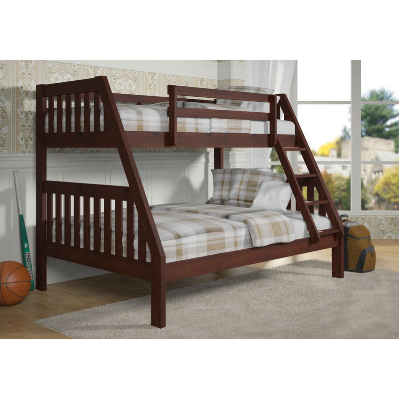 Donco Trading Company Mission 1018-3TFCP Twin over Full Bunk Bed - Cappuccino IMAGE 2