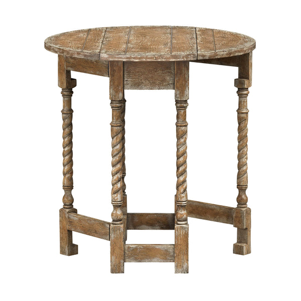 Coast2Coast Quentin 60226 Drop Leaf Accent Side Table with a Rub-through Patina IMAGE 1