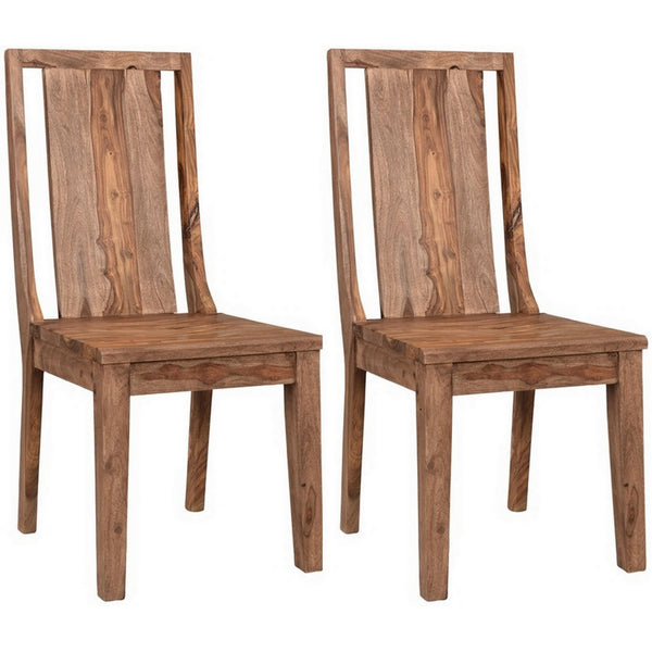 Coast2Coast Burke 62451 Set of 2 Solid Wood Curved Back Dining Side Chairs with Scoop Seat IMAGE 1