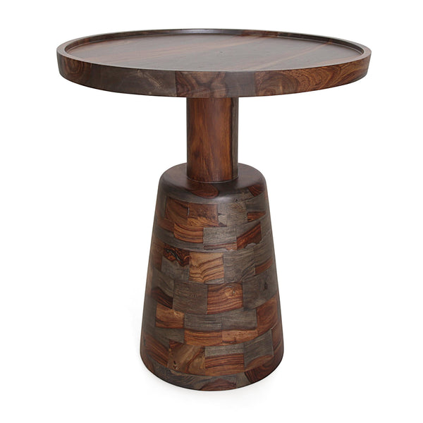 Coast2Coast Pruitt 69239 Solid Wood Accent End Table with Tray Style Top and Cork Shaped Base IMAGE 1