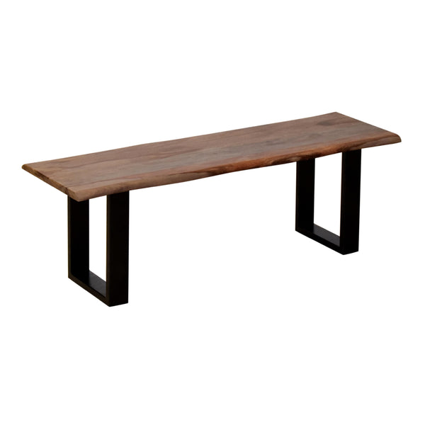 Coast2Coast Quinn 69241 Solid Wood Live Edged Dining Accent Bench with Black Powder Coated Iron Legs IMAGE 1
