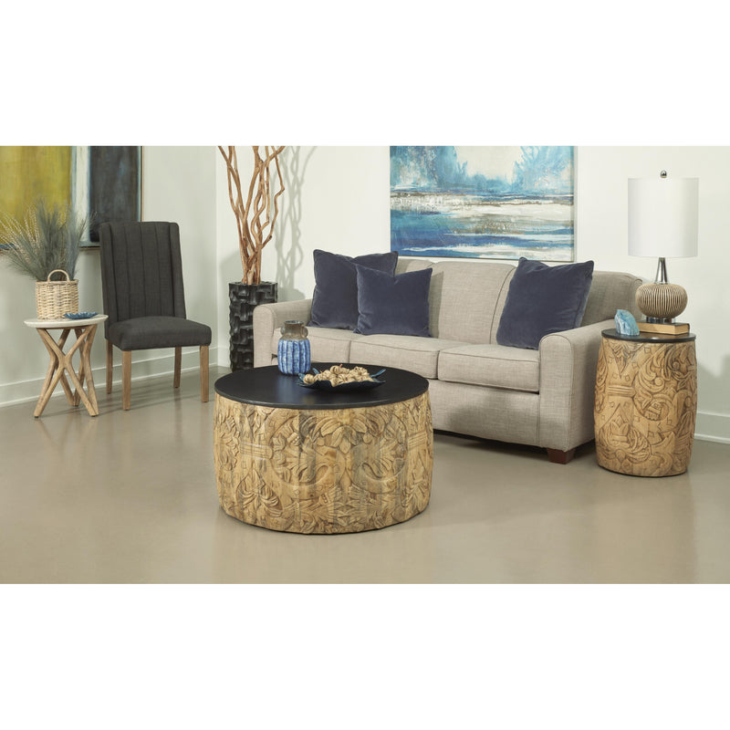 Coast2Coast Zion 77258 Contemporary Marble & Solid Mango Wood Round Accent Table IMAGE 6