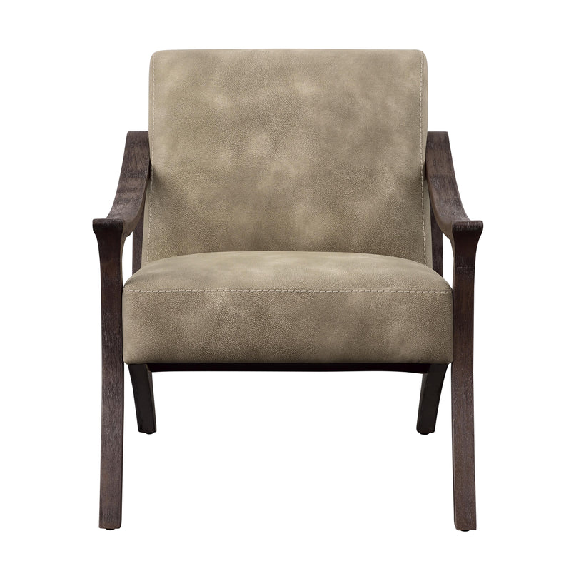 Coast2Coast Taylor 90301 Upholstered Tan Armchair with Wood Frame IMAGE 2