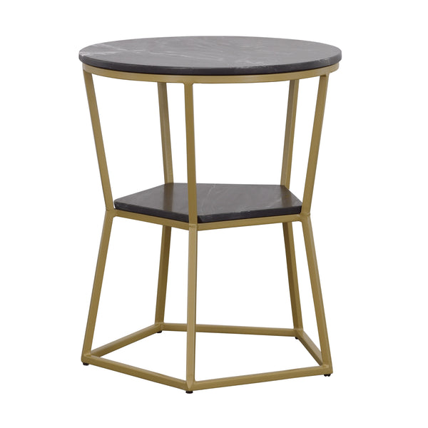 Coast2Coast Charleigh 92544 Transitional Black & Gold Accent Table IMAGE 1