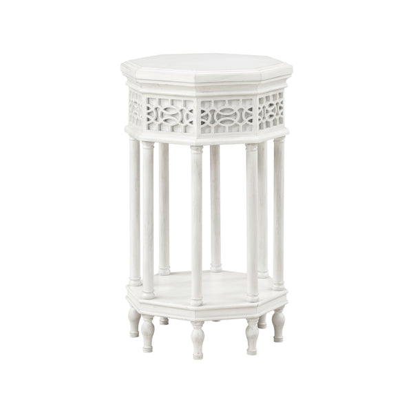 Coast2Coast Dove 95442 Creek White Traditional Octagonal Accent Table IMAGE 1