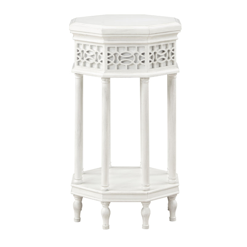 Coast2Coast Dove 95442 Creek White Traditional Octagonal Accent Table IMAGE 2