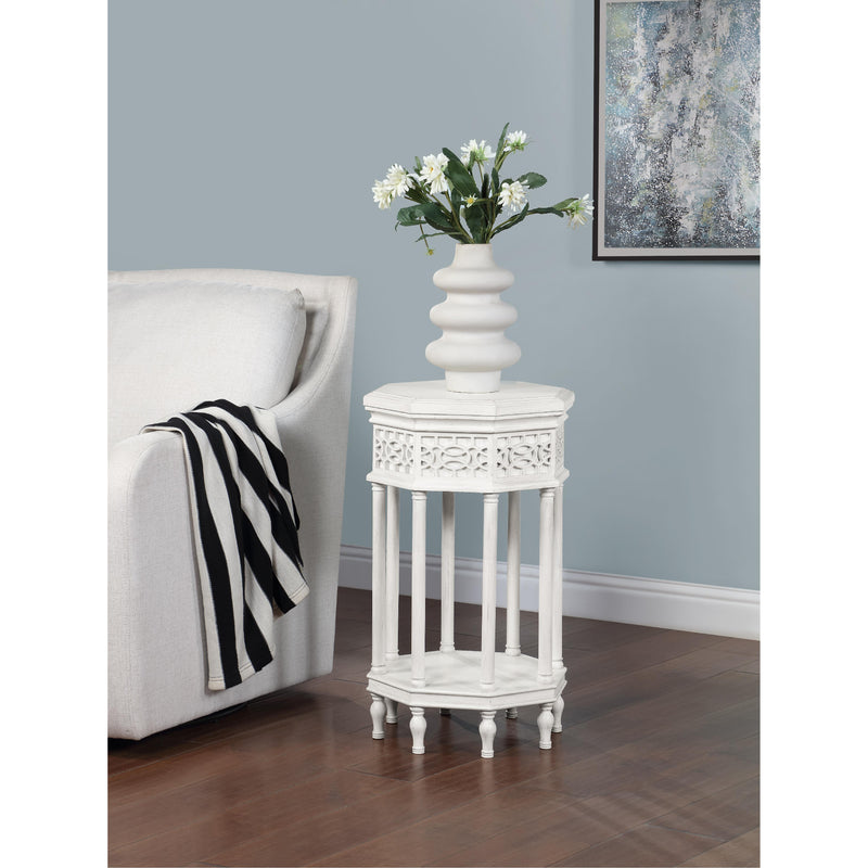 Coast2Coast Dove 95442 Creek White Traditional Octagonal Accent Table IMAGE 4