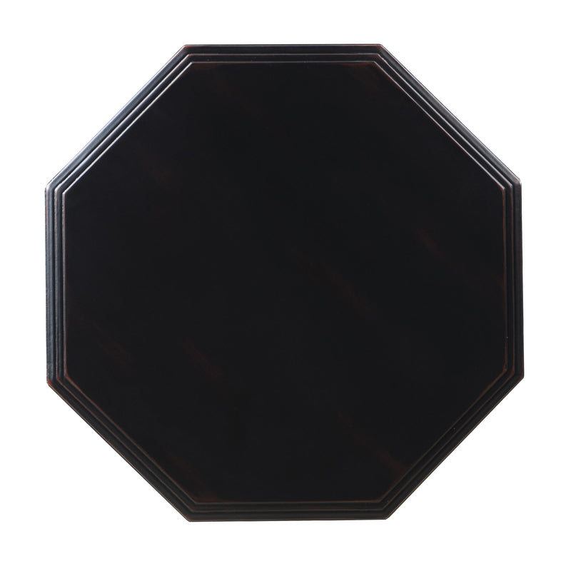 Coast2Coast Coalmont 95444 Distressed Black Traditional Octagonal Accent Table IMAGE 3