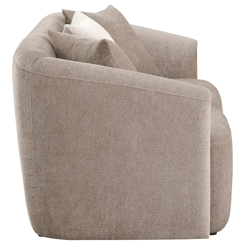 Coaster Furniture Townsend 504755 Chenille Upholstered Rolled Arm Loveseat - Latte IMAGE 7