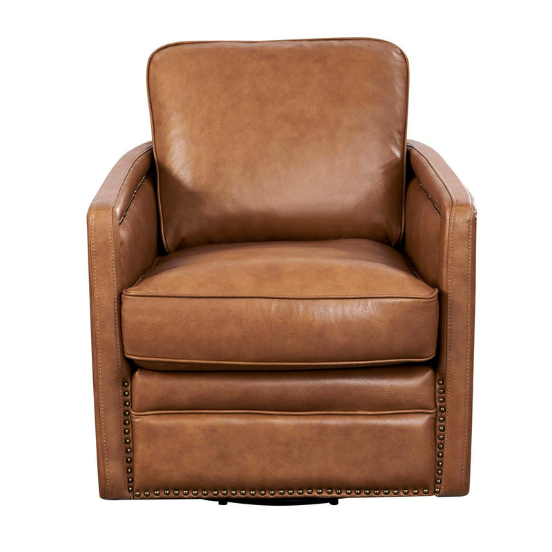 Leather Italia USA N2026 Atlas Chair - 360 Swivel 7137S Camel Leather IMAGE 1