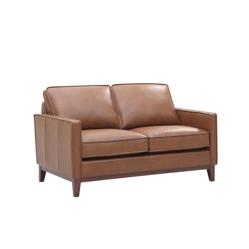 Leather Italia USA 6803 Weston Loveseat 1015S Highland Saddle Leather IMAGE 2