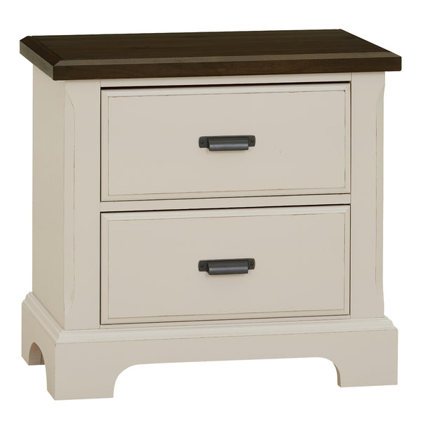 Vaughan-Bassett Lancaster County 817-228 Two-Tone 2 Drawer Nightstand - Amish Walnut IMAGE 1