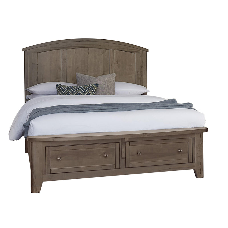 Vaughan-Bassett Woodbridge 820 King Arch Bed with Storage Footboard - Dark Cashmere IMAGE 1