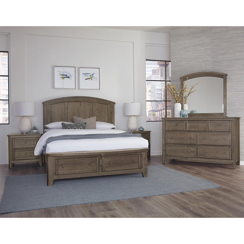 Vaughan-Bassett Woodbridge 820 King Arch Bed with Storage Footboard - Dark Cashmere IMAGE 2