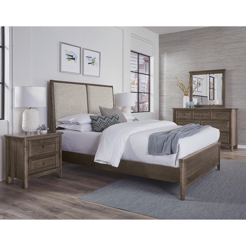 Vaughan-Bassett Woodbridge 820 King Upholstered Bed with Grey Fabric - Dark Cashmere IMAGE 2