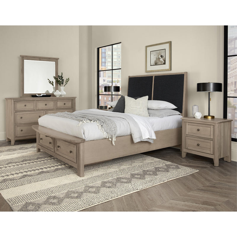 Vaughan-Bassett Woodbridge 821 King Upholstered Bed with Storage and Black Fabric - Shadow Grey IMAGE 2