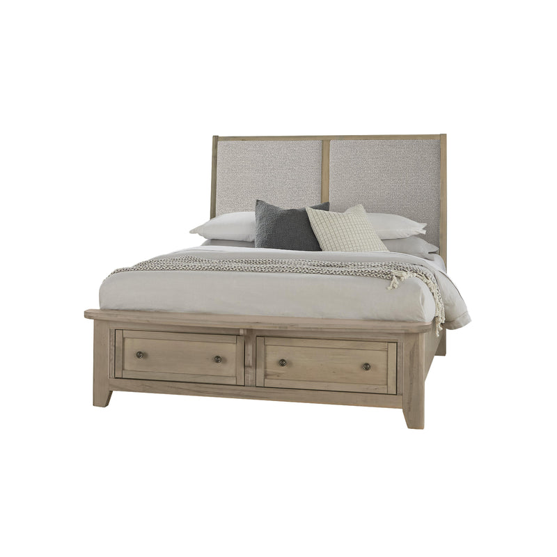 Vaughan-Bassett Woodbridge 821 King Upholstered Bed with Storage and Grey Fabric - Shadow Grey IMAGE 1