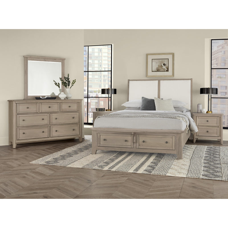 Vaughan-Bassett Woodbridge 821 King Upholstered Bed with Storage and White Fabric - Shadow Grey IMAGE 2