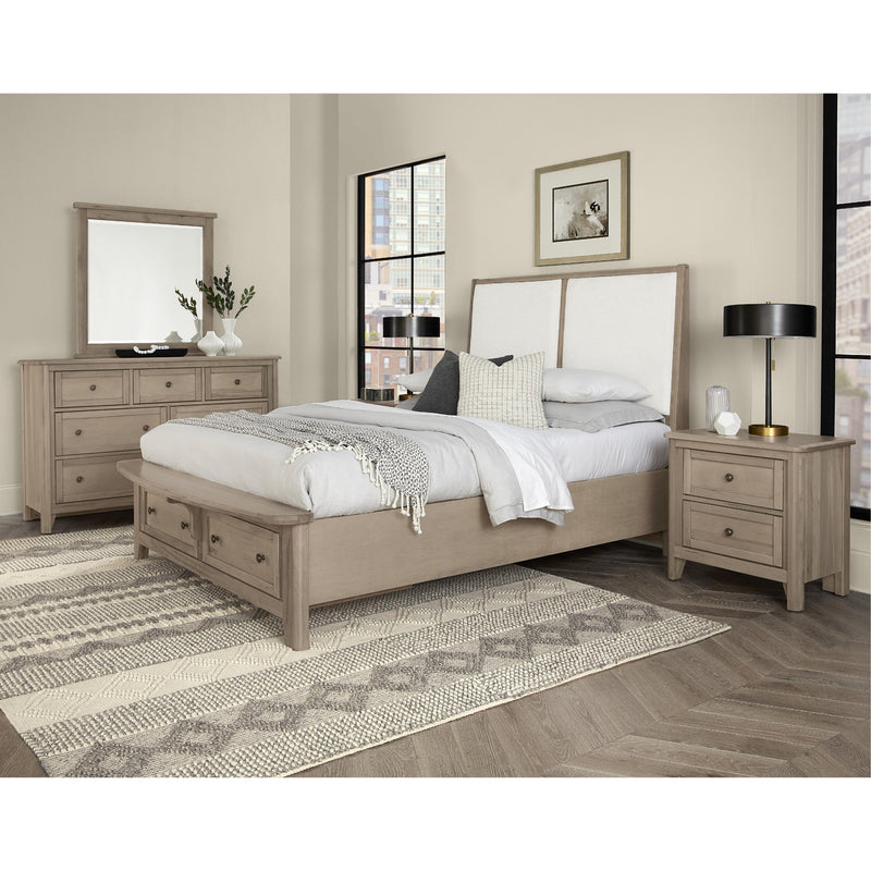 Vaughan-Bassett Woodbridge 821 King Upholstered Bed with Storage and White Fabric - Shadow Grey IMAGE 3