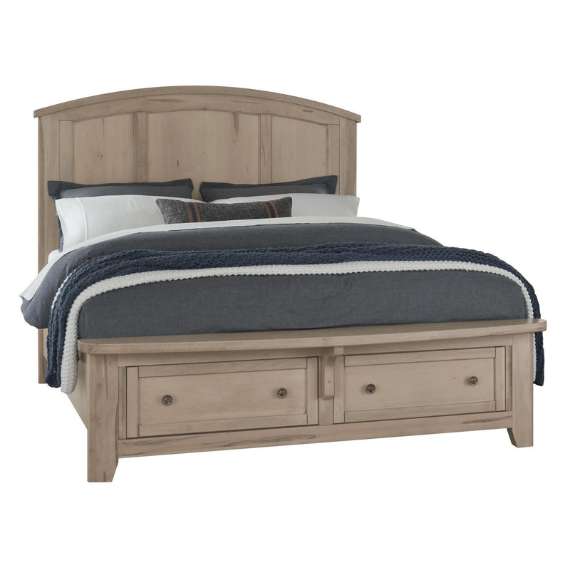 Vaughan-Bassett Woodbridge 822 King Arch Bed with Storage Footboard - Clear Maple IMAGE 1