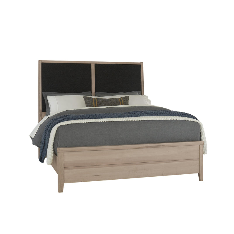 Vaughan-Bassett Woodbridge 822 King Upholstered Bed with Black Fabric - Clear Maple IMAGE 1