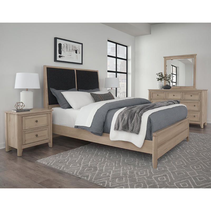 Vaughan-Bassett Woodbridge 822 King Upholstered Bed with Black Fabric - Clear Maple IMAGE 3