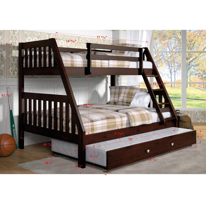 Donco Trading Company Kids Beds Bunk Bed 1018-3TFCP_503-CP IMAGE 1