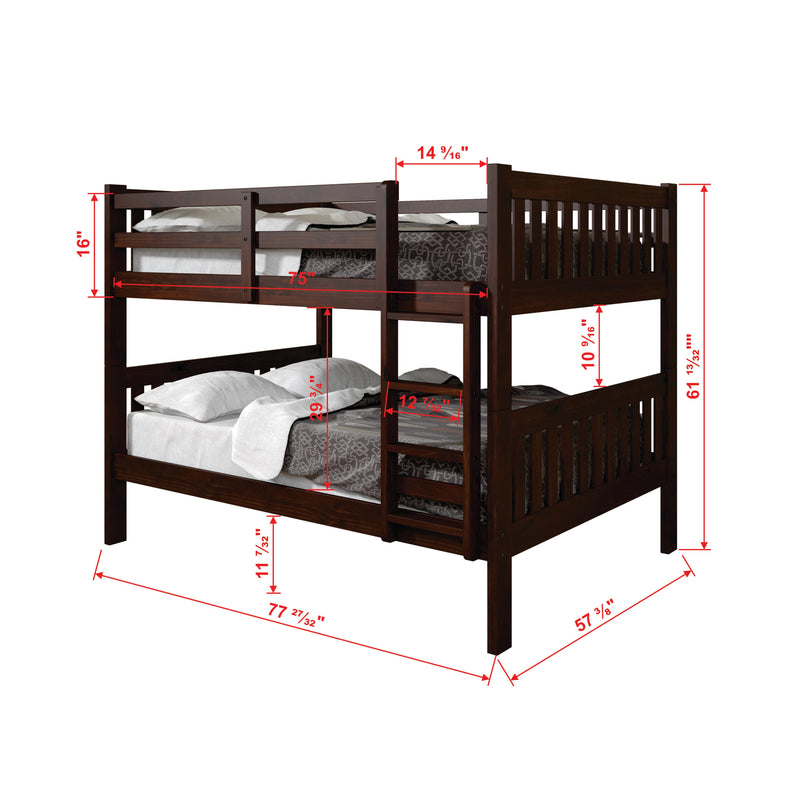 Donco Trading Company Kids Beds Bunk Bed 1018-3TFCP_503-CP IMAGE 2