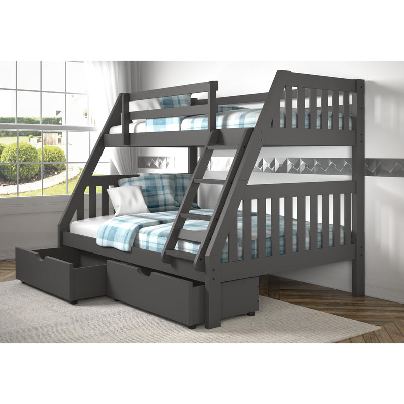 Donco Trading Company Kids Beds Bunk Bed 1018-3TFDG_505-DG IMAGE 1