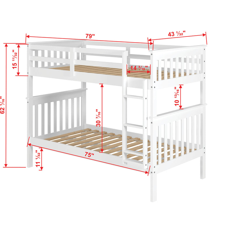 Donco Trading Company Kids Beds Bunk Bed 120-3-TTWH IMAGE 9