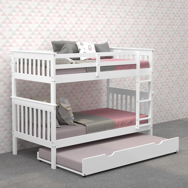 Donco Trading Company Kids Beds Bunk Bed 120-3-TTWH_503-W IMAGE 1