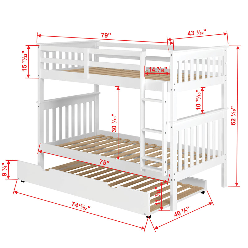 Donco Trading Company Kids Beds Bunk Bed 120-3-TTWH_503-W IMAGE 8