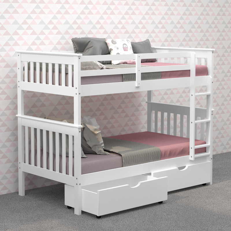 Donco Trading Company Kids Beds Bunk Bed 120-3-TTWH_505-W IMAGE 1