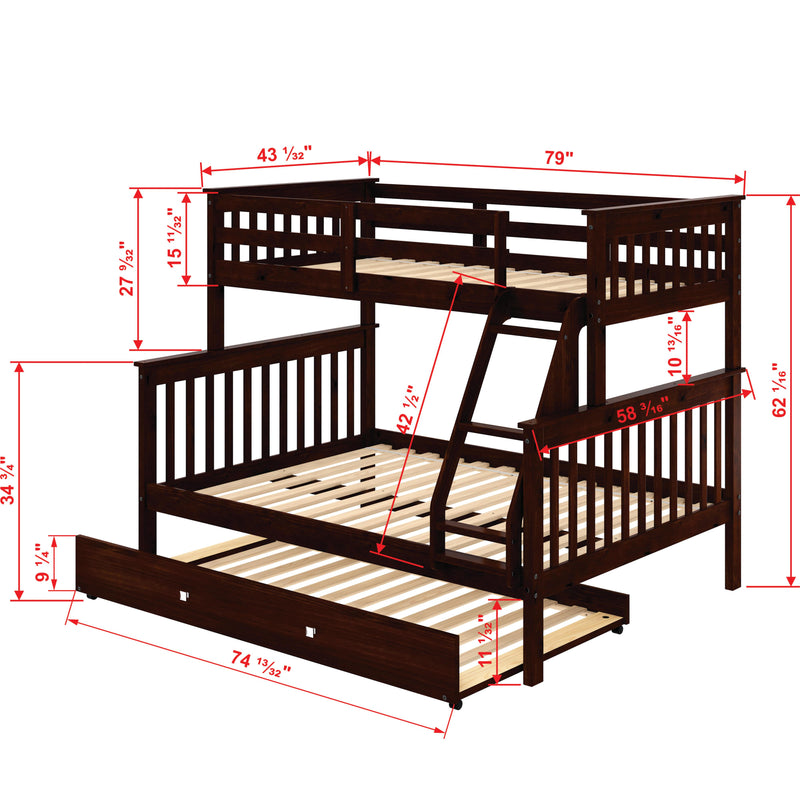 Donco Trading Company Kids Beds Bunk Bed 122-3-TFCP_503-CP IMAGE 6