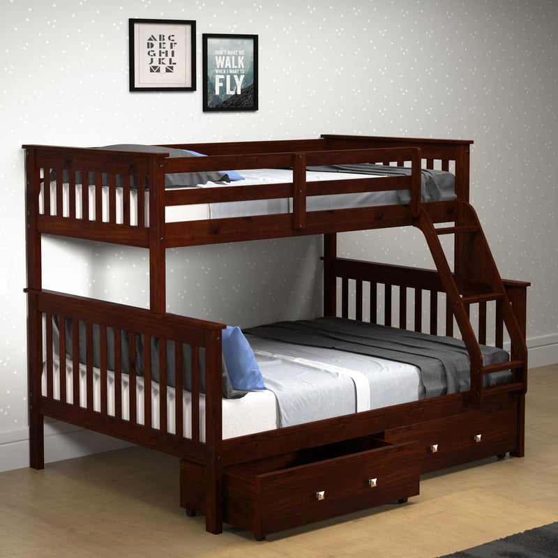 Donco Trading Company Kids Beds Bunk Bed 122-3-TFCP_505-CP IMAGE 1