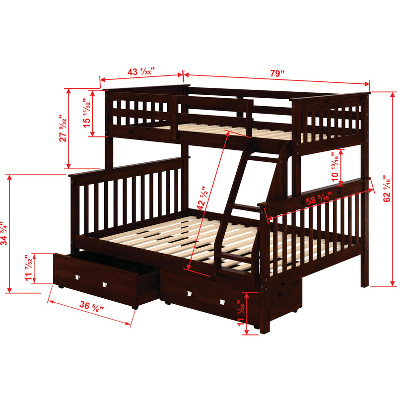 Donco Trading Company Kids Beds Bunk Bed 122-3-TFCP_505-CP IMAGE 7