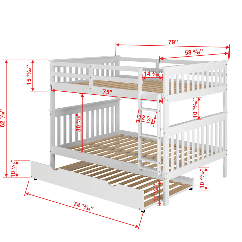 Donco Trading Company Kids Beds Bunk Bed 123-3-FFW_503-W IMAGE 8