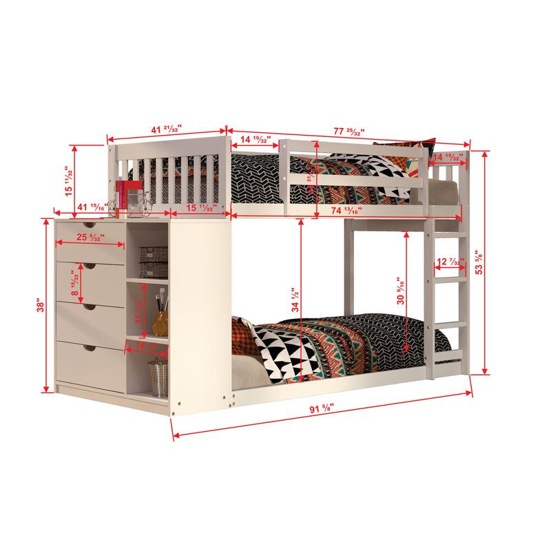 Donco Trading Company Kids Beds Bunk Bed 1600-TTW IMAGE 3