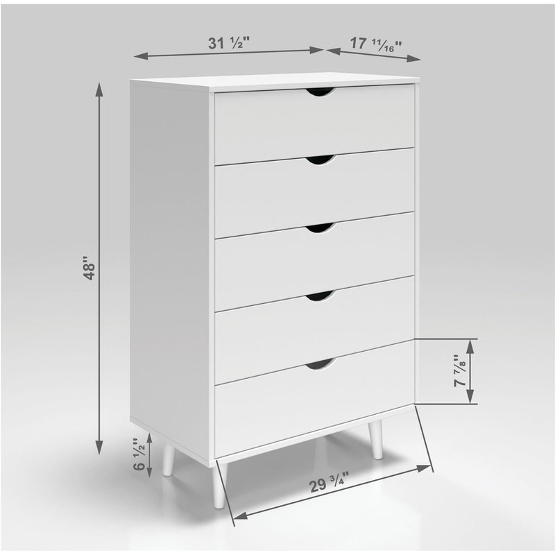 Donco Trading Company Kids Chests 5 Drawers 2743-W IMAGE 3