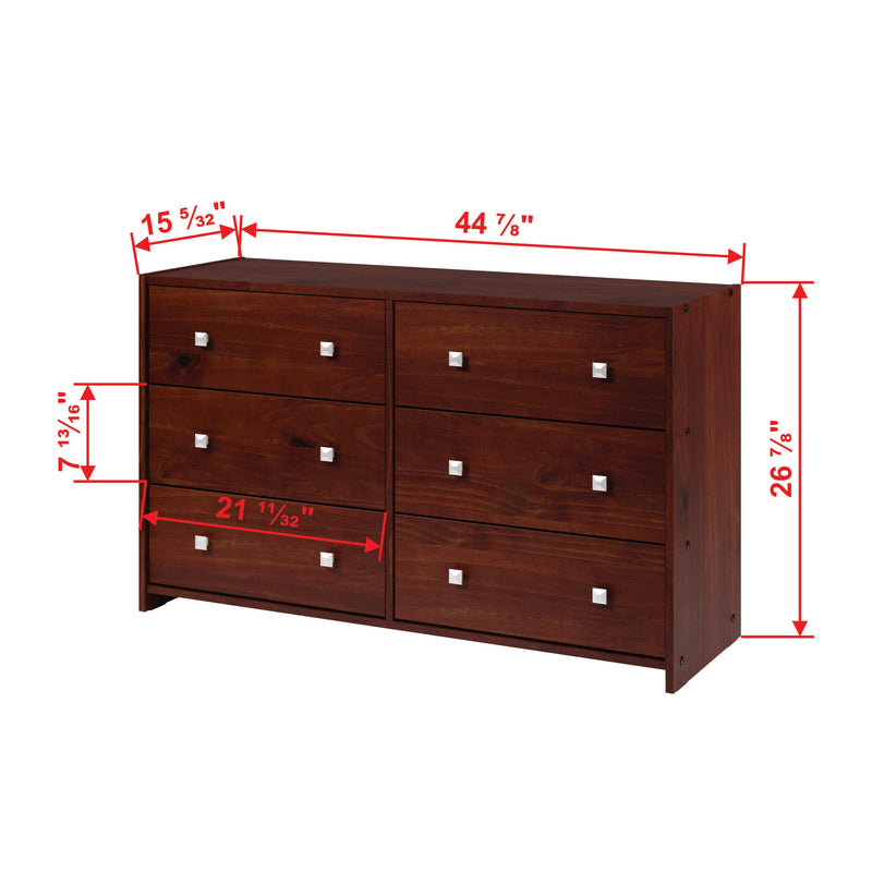 Donco Trading Company L-Series 6-Drawer Kids Dresser 7600-CCP IMAGE 2