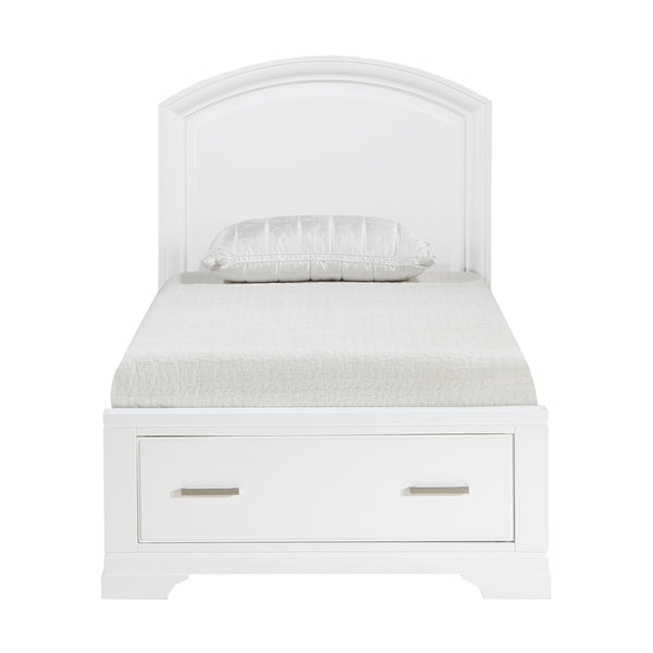 Homelegance Hudson 1520WHT-1* Twin Platform Bed with Footboard Storage IMAGE 1