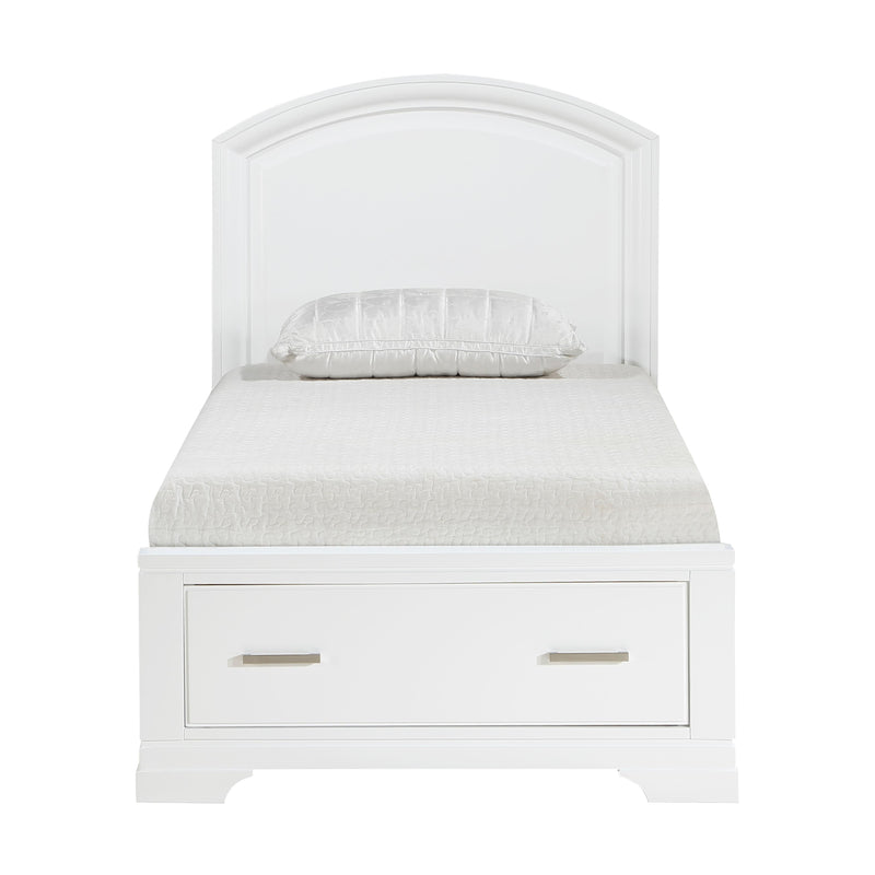 Homelegance Hudson 1520WHT-1* Twin Platform Bed with Footboard Storage IMAGE 1