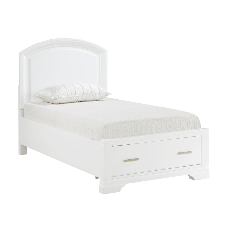 Homelegance Hudson 1520WHT-1* Twin Platform Bed with Footboard Storage IMAGE 2